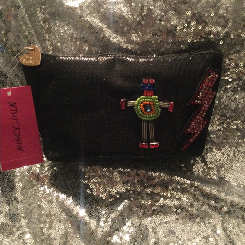 NWT Betsey Johnson Beaded Make-up Bag